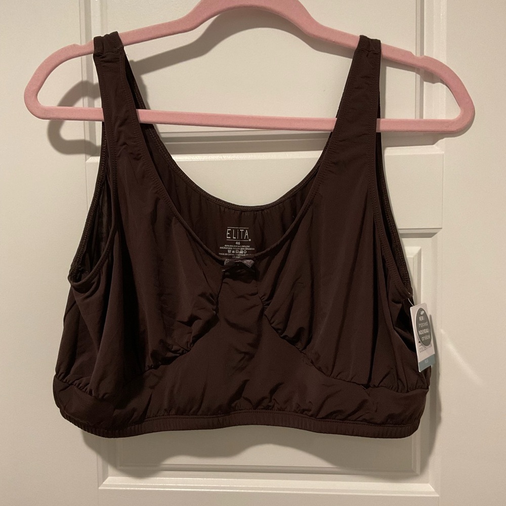 NWT Elita Chocolate Brown Bralette Plus Size 46